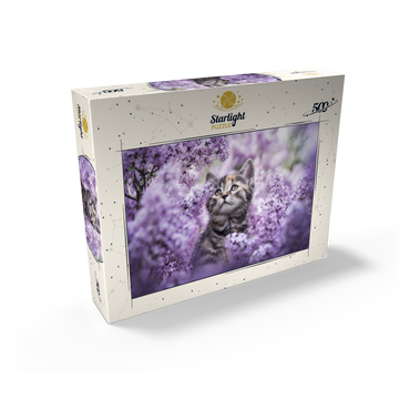 Kitten Among Blooming Lilac Flowers 500 Jigsaw Puzzle box view2