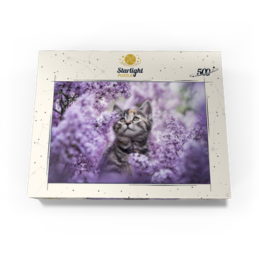 Kitten Among Blooming Lilac Flowers 500 Jigsaw Puzzle box view3