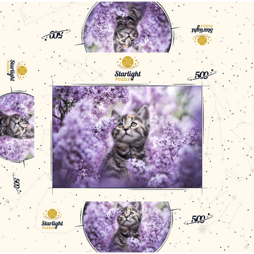 Kitten Among Blooming Lilac Flowers 500 Jigsaw Puzzle box 3D Modell