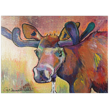 puzzleplate Colorful Moose Portrait in Abstract Style 1000 Jigsaw Puzzle