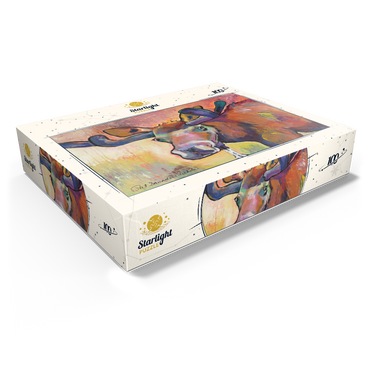 Colorful Moose Portrait in Abstract Style 100 Jigsaw Puzzle box view1