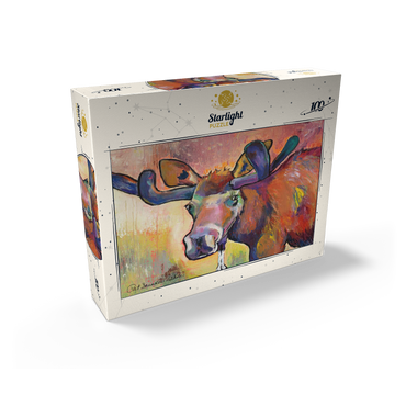 Colorful Moose Portrait in Abstract Style 100 Jigsaw Puzzle box view2