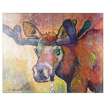 puzzleplate Colorful Moose Portrait in Abstract Style 100 Jigsaw Puzzle