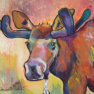 Colorful Moose Portrait in Abstract Style 100 Jigsaw Puzzle 3D Modell