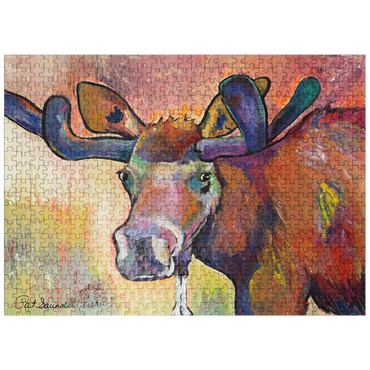 puzzleplate Colorful Moose Portrait in Abstract Style 500 Jigsaw Puzzle