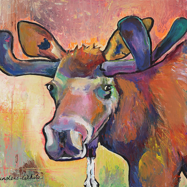 Colorful Moose Portrait in Abstract Style 500 Jigsaw Puzzle 3D Modell