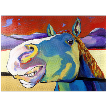 puzzleplate Whimsical Horse Portrait in Bold Colors 1000 Jigsaw Puzzle