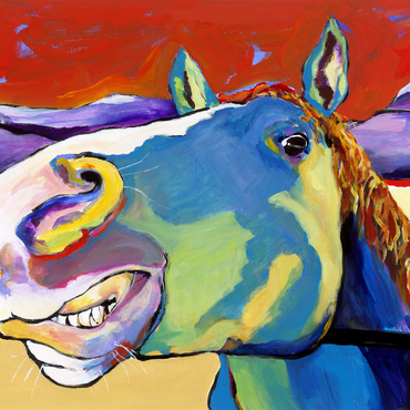 Whimsical Horse Portrait in Bold Colors 500 Jigsaw Puzzle 3D Modell