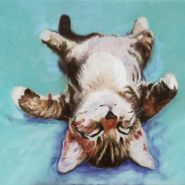 Relaxed Kitten on Turquoise Background 100 Jigsaw Puzzle 3D Modell