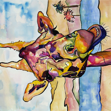 Colorful Giraffe in Desert Landscape 1000 Jigsaw Puzzle 3D Modell