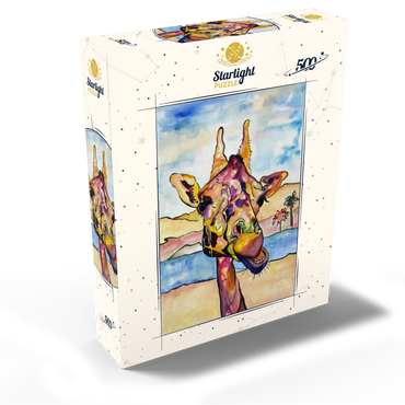 Colorful Giraffe in Desert Landscape 500 Jigsaw Puzzle box view2