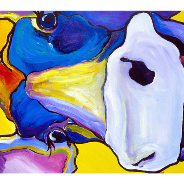 Colorful Cow Portrait 1000 Jigsaw Puzzle 3D Modell