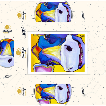 Colorful Cow Portrait 1000 Jigsaw Puzzle box 3D Modell