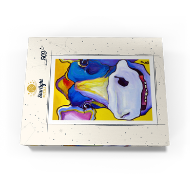 Colorful Cow Portrait 500 Jigsaw Puzzle box view3