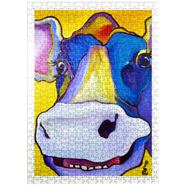 puzzleplate Colorful Cow Portrait 500 Jigsaw Puzzle