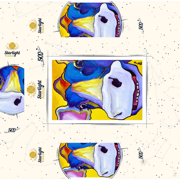 Colorful Cow Portrait 500 Jigsaw Puzzle box 3D Modell