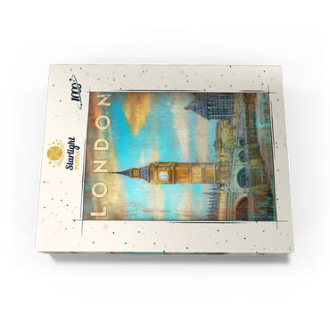 Vintage London Big Ben Artwork - Retro Travel Poster Style 1000 Jigsaw Puzzle box view3