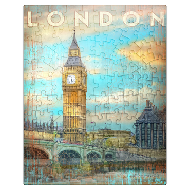puzzleplate Vintage London Big Ben Artwork - Retro Travel Poster Style 100 Jigsaw Puzzle