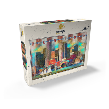 Vintage Boston Harbor Skyline - Patriotic Retro City Art 100 Jigsaw Puzzle box view2