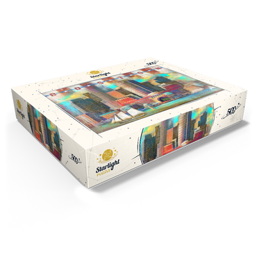 Vintage Boston Harbor Skyline - Patriotic Retro City Art 500 Jigsaw Puzzle box view1
