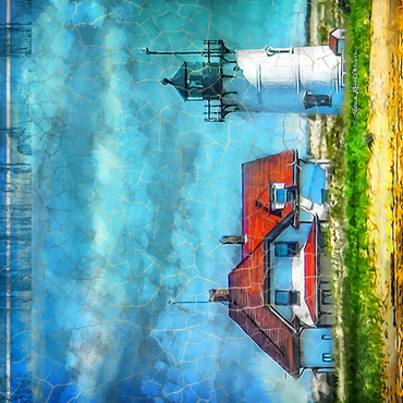 Vintage Cape Cod Lighthouse - Coastal Retro Travel Art 500 Jigsaw Puzzle 3D Modell