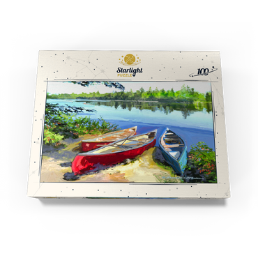 Scenic Canoes by the Lake 100 Jigsaw Puzzle box view3