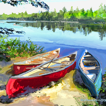 Scenic Canoes by the Lake 500 Jigsaw Puzzle 3D Modell