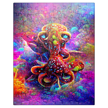 puzzleplate Colorful Bioluminescent Underwater World 100 Jigsaw Puzzle