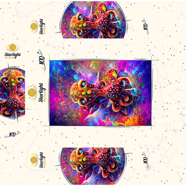 Colorful Bioluminescent Underwater World 100 Jigsaw Puzzle box 3D Modell