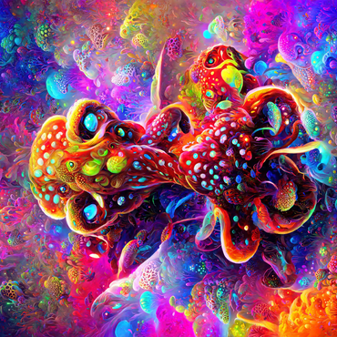 Colorful Bioluminescent Underwater World 500 Jigsaw Puzzle 3D Modell