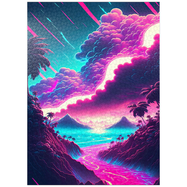 puzzleplate Dreamlike Tropical Valley at Sunrise 1000 Jigsaw Puzzle