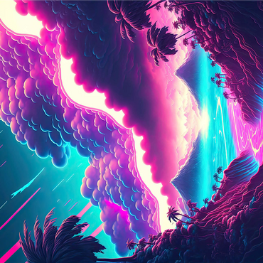 Dreamlike Tropical Valley at Sunrise 1000 Jigsaw Puzzle 3D Modell