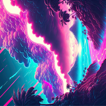 Dreamlike Tropical Valley at Sunrise 100 Jigsaw Puzzle 3D Modell