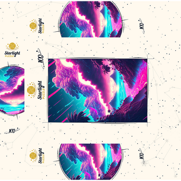 Dreamlike Tropical Valley at Sunrise 100 Jigsaw Puzzle box 3D Modell