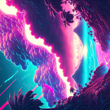 Dreamlike Tropical Valley at Sunrise 500 Jigsaw Puzzle 3D Modell