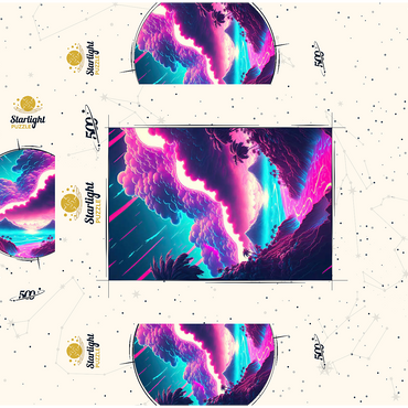 Dreamlike Tropical Valley at Sunrise 500 Jigsaw Puzzle box 3D Modell