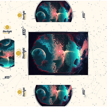 Moonlit Tropical Bay with Reflective Waters 1000 Jigsaw Puzzle box 3D Modell