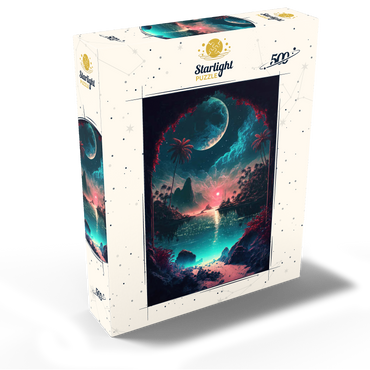 Moonlit Tropical Bay with Reflective Waters 500 Jigsaw Puzzle box view2