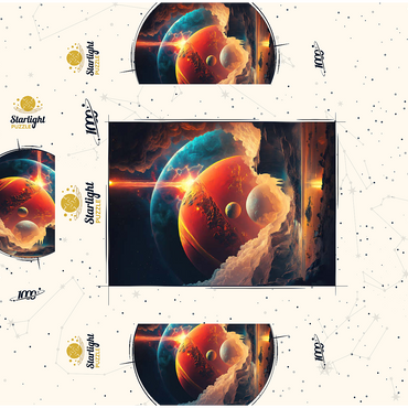 Cosmic Collision Over Alien Landscape 1000 Jigsaw Puzzle box 3D Modell