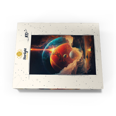 Cosmic Collision Over Alien Landscape 100 Jigsaw Puzzle box view3