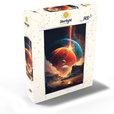 Cosmic Collision Over Alien Landscape 500 Jigsaw Puzzle box view2