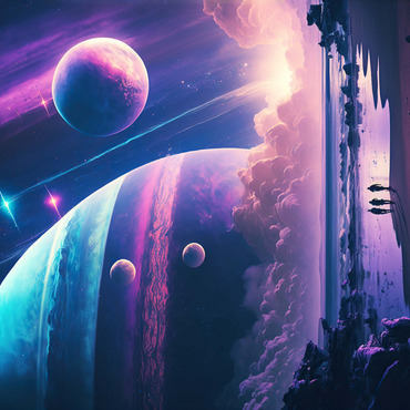 Futuristic Cosmic Beach Scene 500 Jigsaw Puzzle 3D Modell