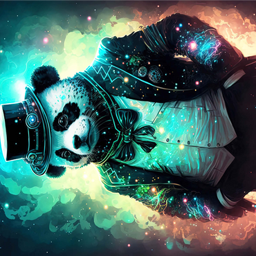 Steampunk Panda - Fantasy Digital Art with Glow Effects 1000 Jigsaw Puzzle 3D Modell