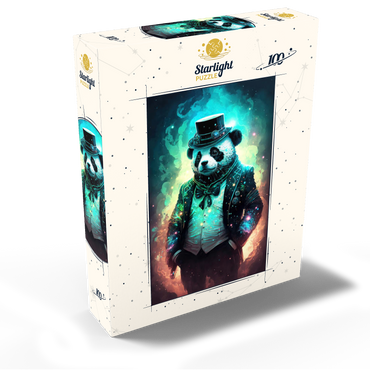 Steampunk Panda - Fantasy Digital Art with Glow Effects 100 Jigsaw Puzzle box view2