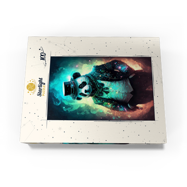 Steampunk Panda - Fantasy Digital Art with Glow Effects 100 Jigsaw Puzzle box view3