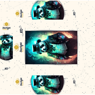 Steampunk Panda - Fantasy Digital Art with Glow Effects 100 Jigsaw Puzzle box 3D Modell