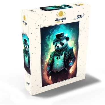 Steampunk Panda - Fantasy Digital Art with Glow Effects 500 Jigsaw Puzzle box view2