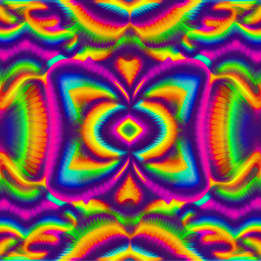 Vibrant Psychedelic Pattern 100 Jigsaw Puzzle 3D Modell