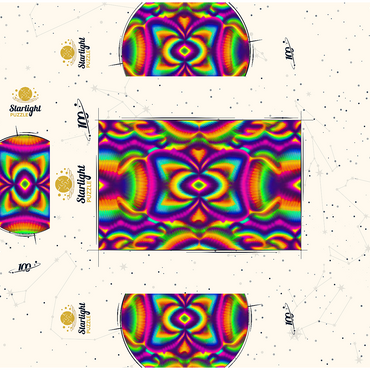 Vibrant Psychedelic Pattern 100 Jigsaw Puzzle box 3D Modell