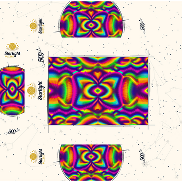 Vibrant Psychedelic Pattern 500 Jigsaw Puzzle box 3D Modell